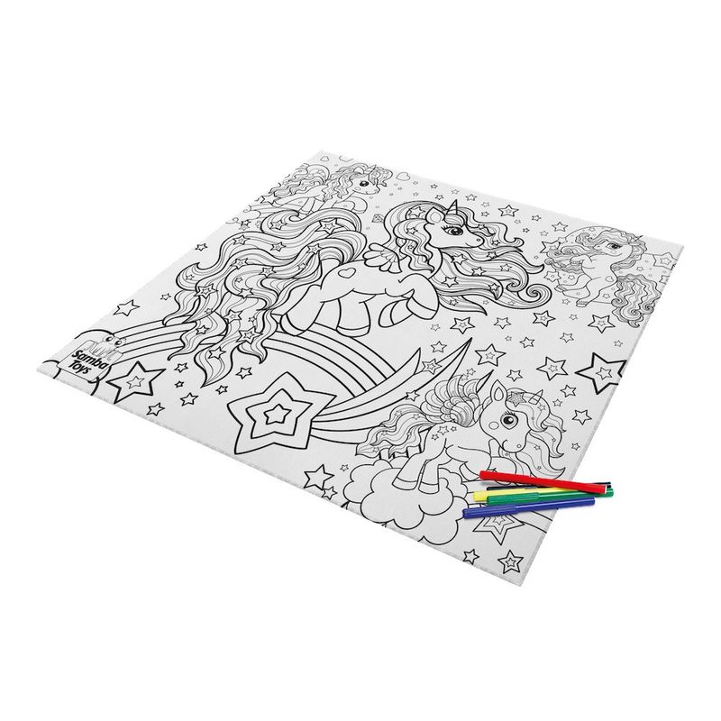 Tapete Para Pintar Unicornio - Samba