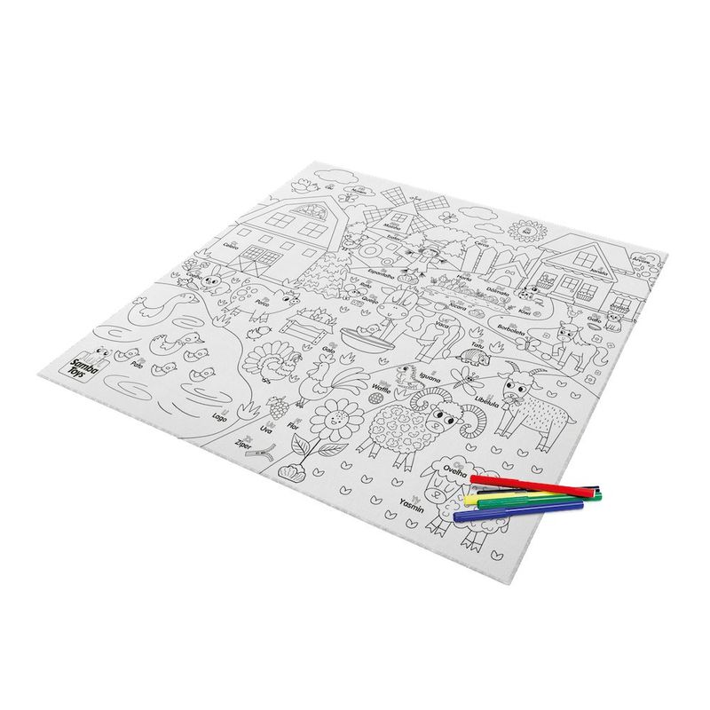 Tapete Para Pintar Granja - Samba