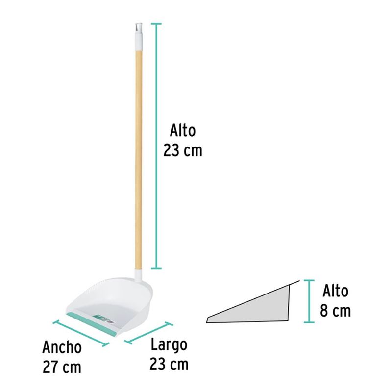 Recogedor Plástico Con Bastón De Madera - Klintek