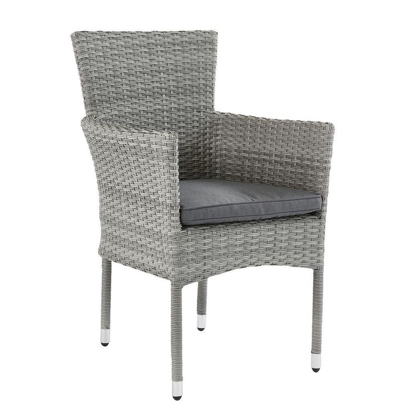 Silla Con Brazos Sion Gris Aluminio 75x55x84 Cm - Naterial