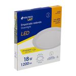Lámpara LED Redonda Empotrable Luz Cálida 18 W - Volteck