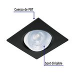 Lámpara LED Dirigible Empotrable Luz De Día 400 Lm 5 W Negra - Volteck