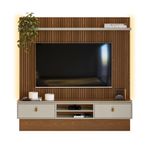 Mueble Panel Eris Café Y Blanco 180x33x185 Cm - Zmobili