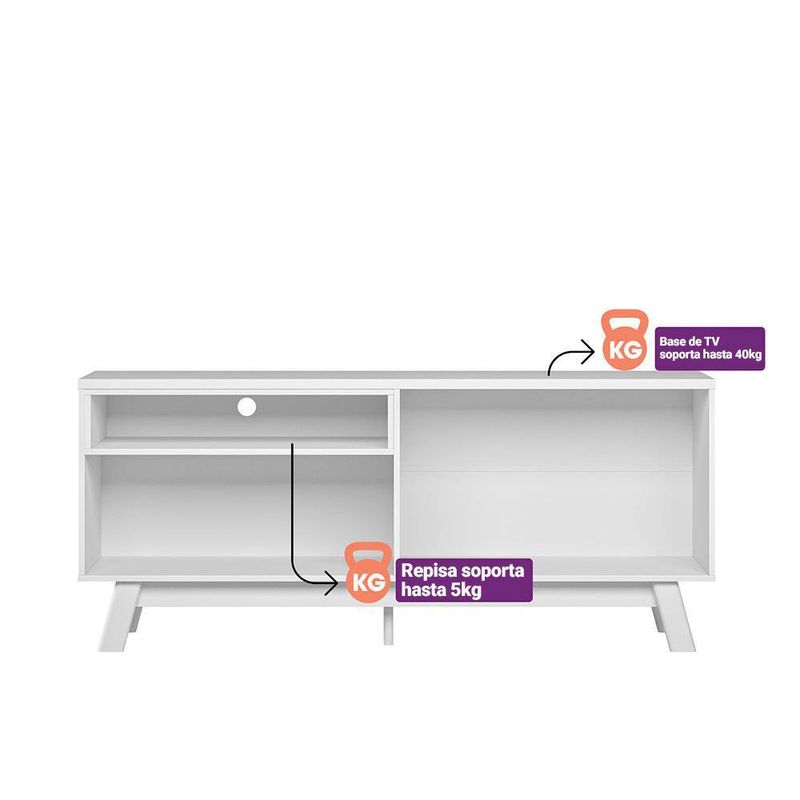 Mueble Rack de Sala Sedna Café y Blanco 160x36x69 Cm - Zmobili