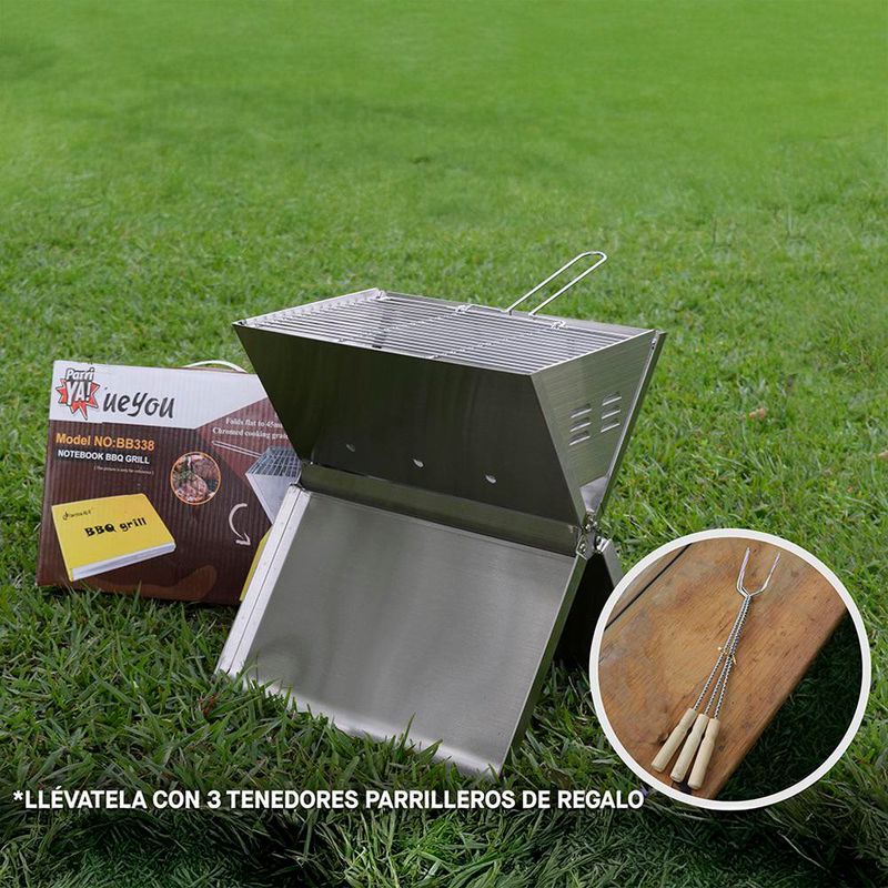 Churrasquera-Plegable-y-Portatil-de-Acero-con-Pinchos-36x24x39-Cm