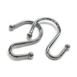 Set De 12 Ganchos De Metal Cromado En S Para Cortina - Viva