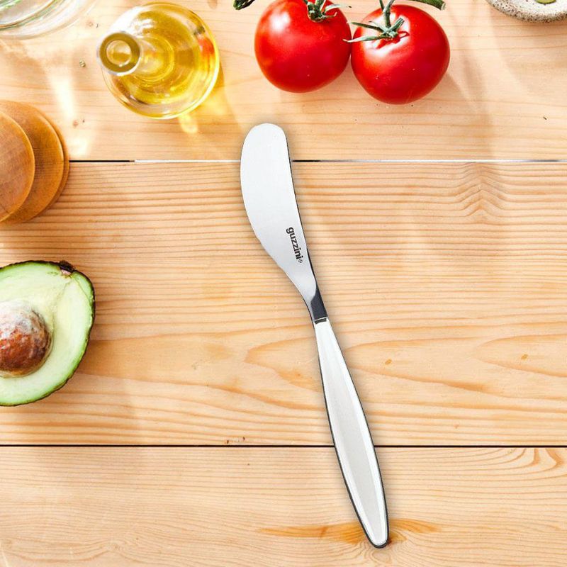 Cuchillo Para Mantequilla De Acero Inoxidable Blanco Y Plateado - Guzzini