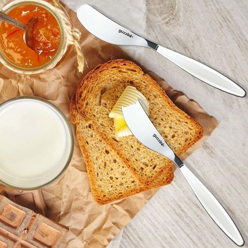 Cuchillo Para Mantequilla De Acero Inoxidable Blanco Y Plateado - Guzzini