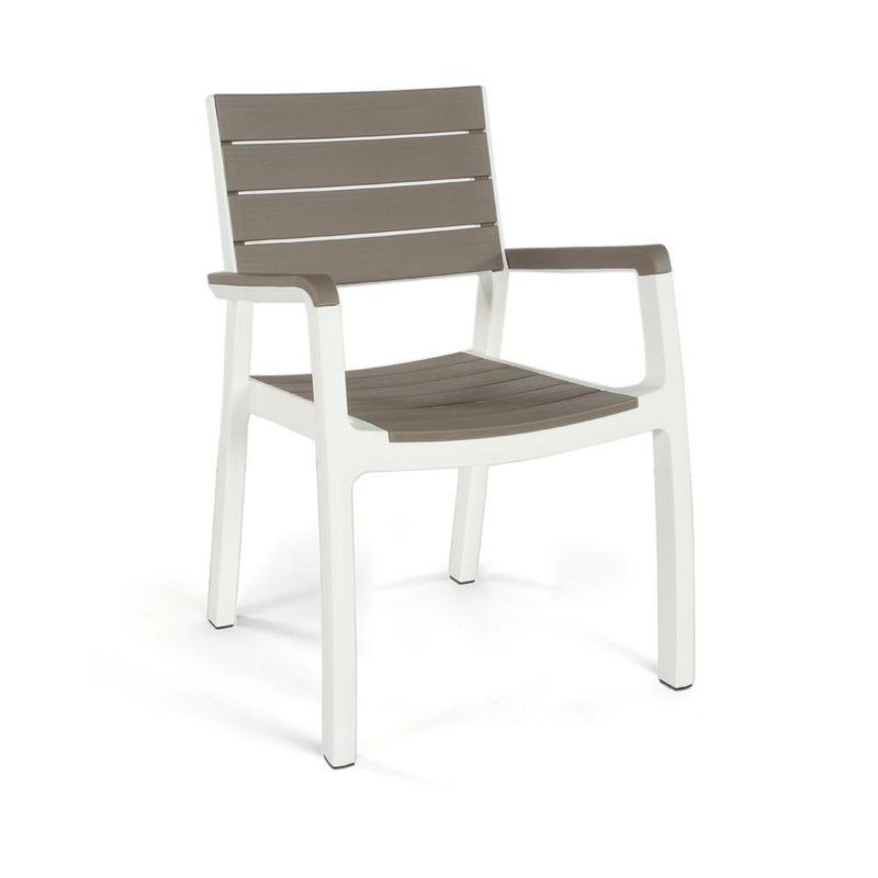 Silla Harmony Con Brazos Blanco Con Café 110x60x10.8 Cm - Keter