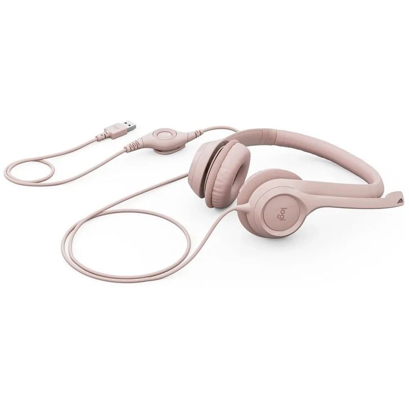 Auricular Usb Rosado Para Computadora - Logitech