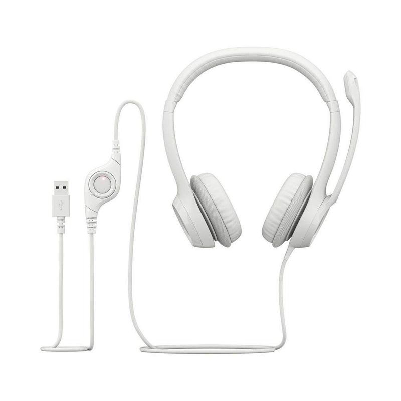 Auricular Usb Blanco Para Computadora - Logitech