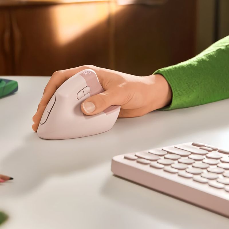 Mouse Ergonómico Vertical Rosado - Logitech