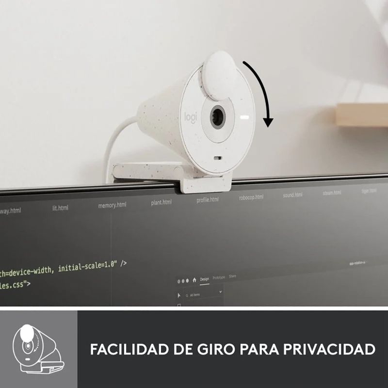 Cámara Web Blanca Con Corrección De Iluminación 1080 P - Logitech