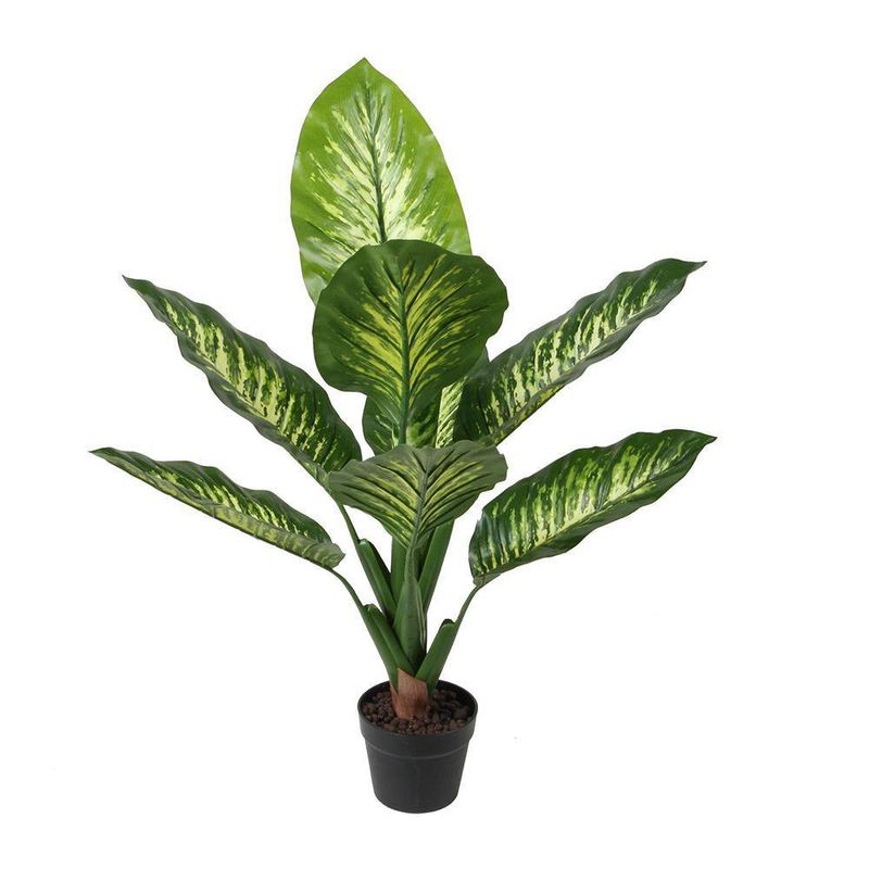 Planta Hojas Verdes Con Pote 90x60x90 Cm - Concepts