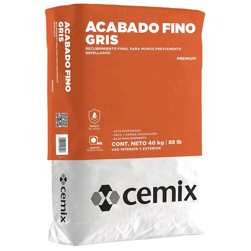 Acabado Fino Gris 40 Kg - Cemix