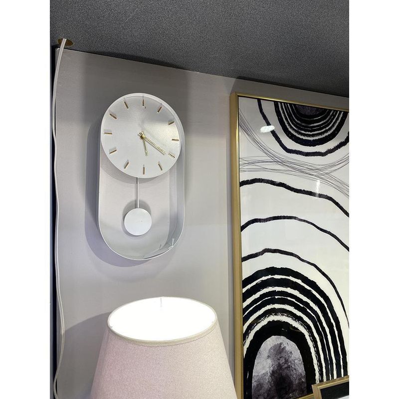 Reloj de Pared Blanco Con Péndulo 20x5.5x40 Cm - Concepts