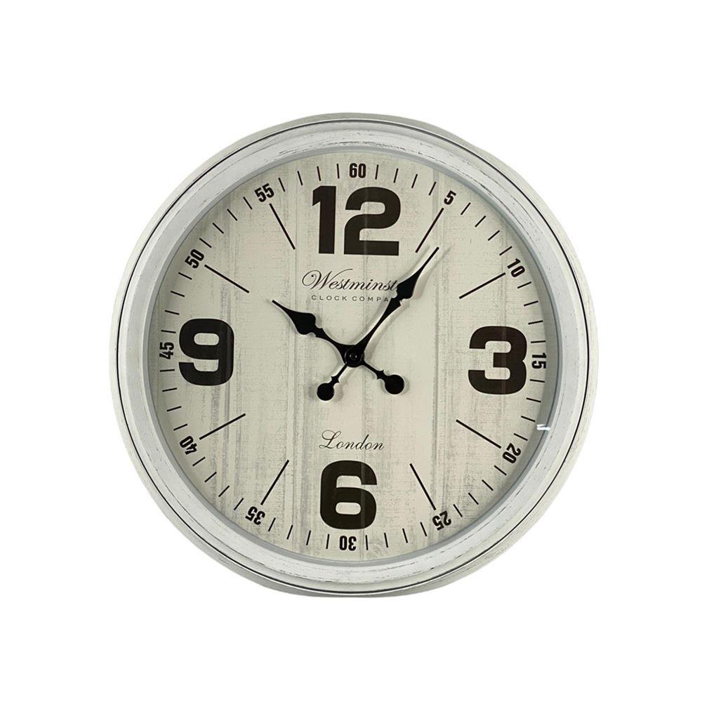 Reloj de mesa de metal blanco alt. 22