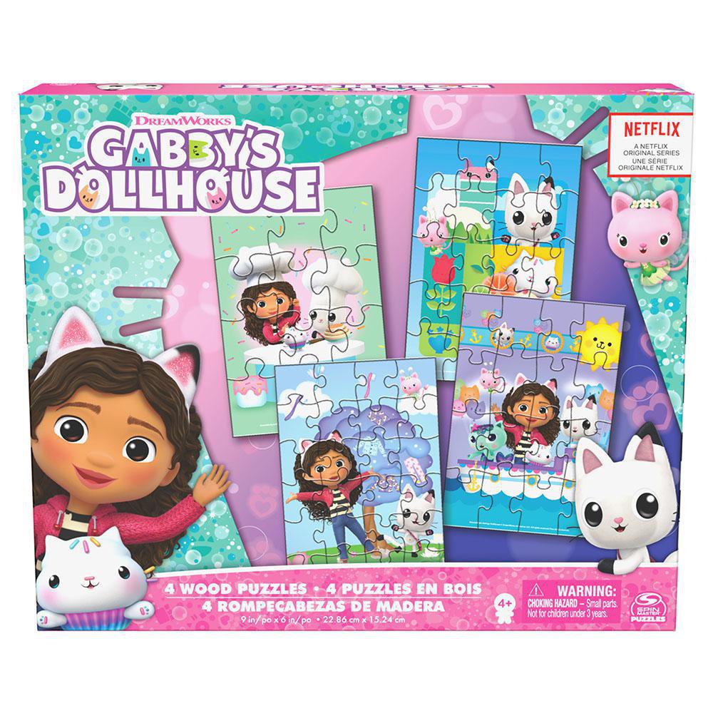 Set De 4 Rompecabezas Gabby´s Dollhouse De Madera - Cardinal Kids - Cemaco