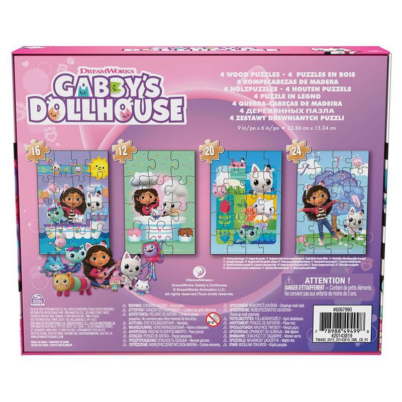 Set De 4 Rompecabezas Gabby´s Dollhouse De Madera - Cardinal Kids