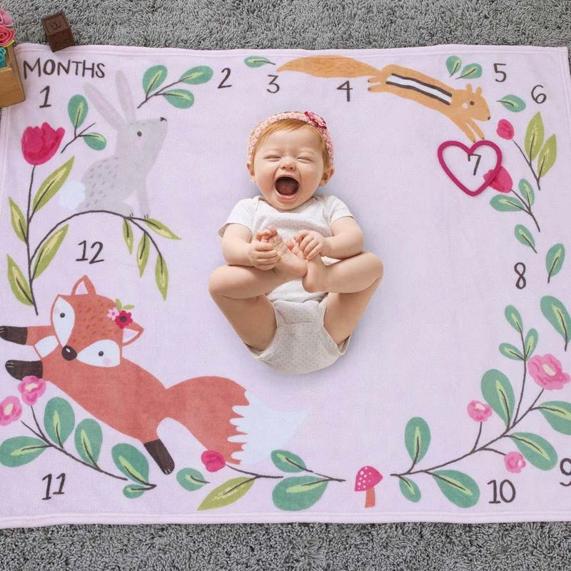 Manta Meses Del Bebe Animales Del Bosque - Little Love By Nojo