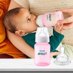 Biberón Clásico Anticólicos Rosado 260 Ml + Tetilla - Avent