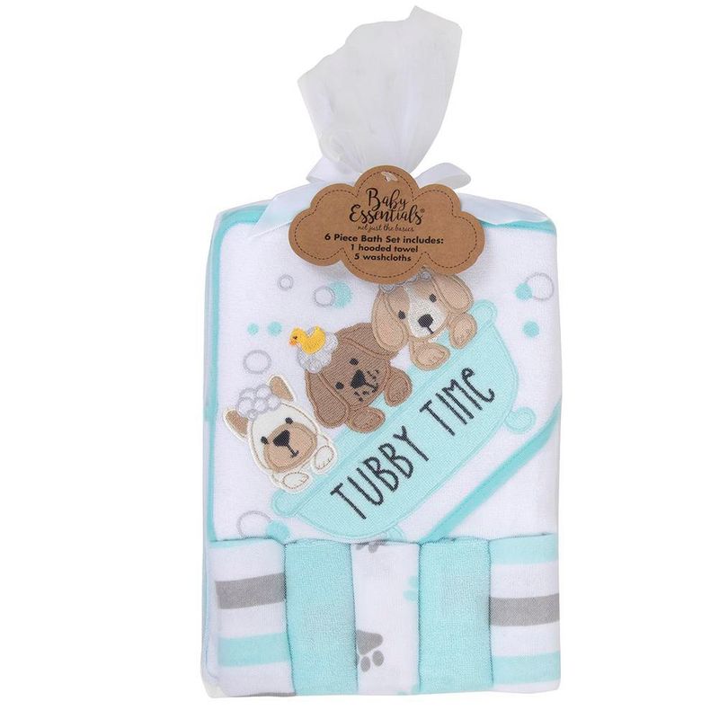 Set De Toalla De Baño Y Paños Diseño Perritos - Baby Essentials