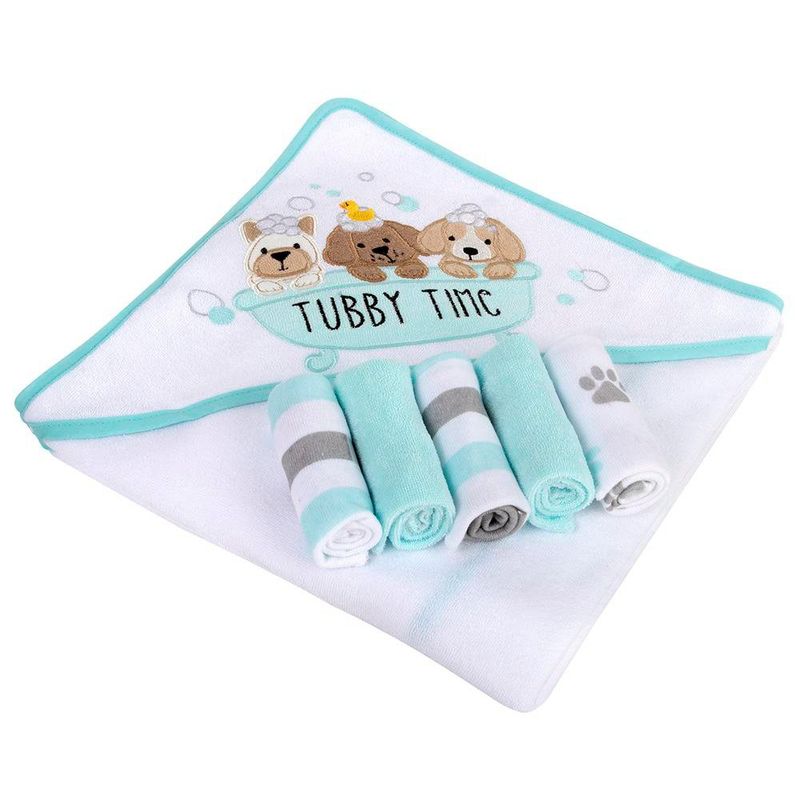 Set De Toalla De Baño Y Paños Diseño Perritos - Baby Essentials