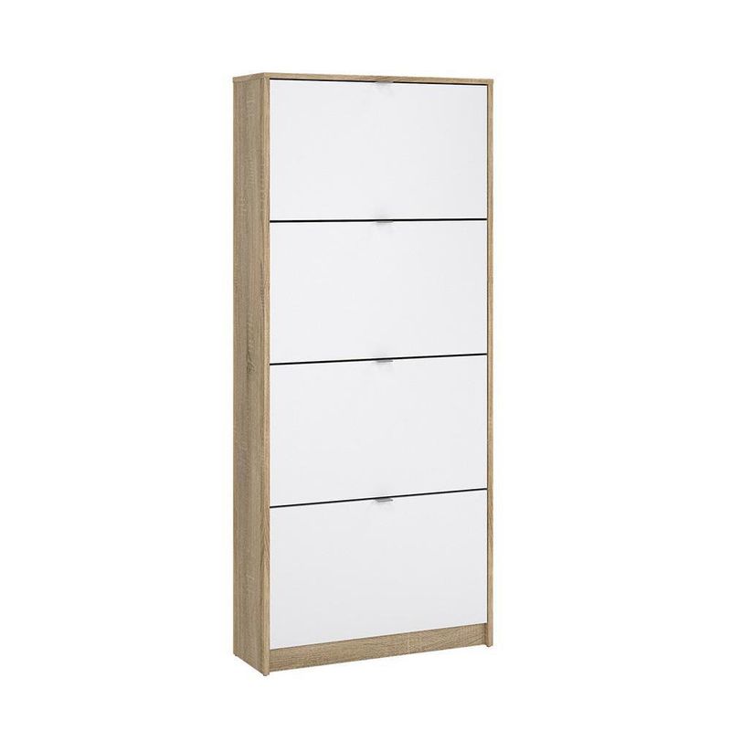 Zapatera-Roble-Blanco-Brillante-4-Puertas