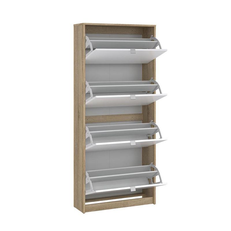 Zapatera-Roble-Blanco-Brillante-4-Puertas