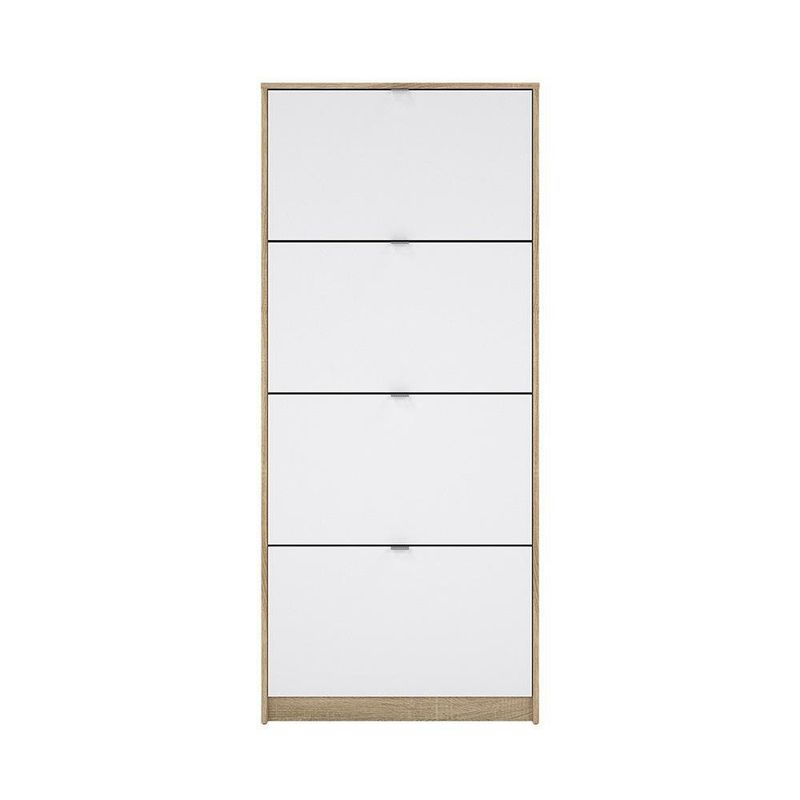 Zapatera-Roble-Blanco-Brillante-4-Puertas