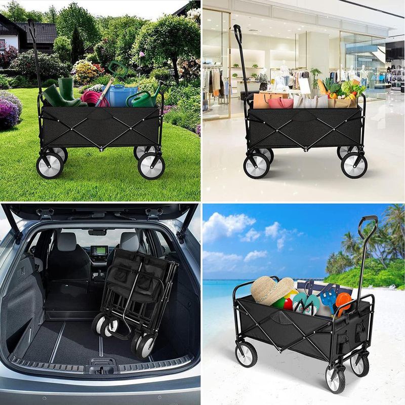 Carrito de Playa Negro 40.5x21.5x47.44 Plg - Simplelux