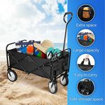 Carrito de Playa Negro 40.5x21.5x47.44 Plg - Simplelux