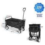 Carrito de Playa Negro 40.5x21.5x47.44 Plg - Simplelux