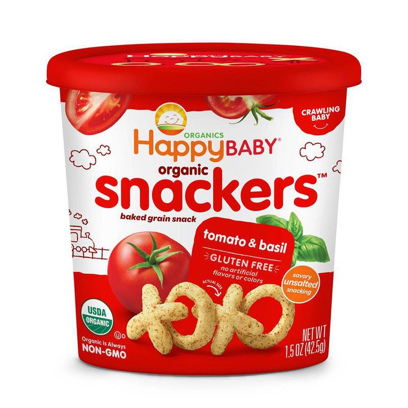 Snackers Tomate Y Albahaca 42.5 G - Happy Baby