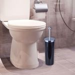 Porta Cepillos De Baño Negro y Cromo