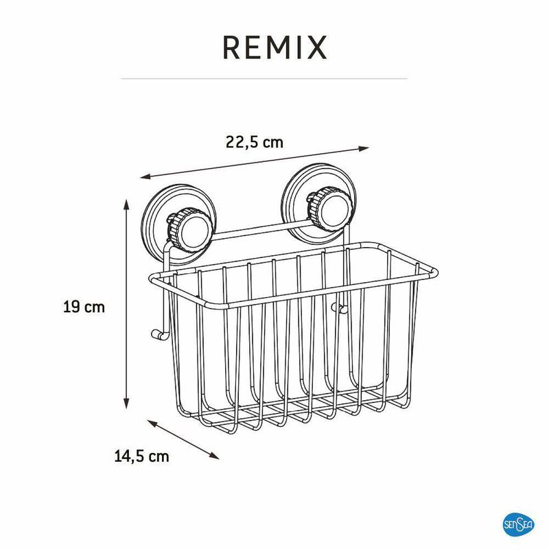 Canasta Organizadora Para Baño Con Ventosas - Sensea