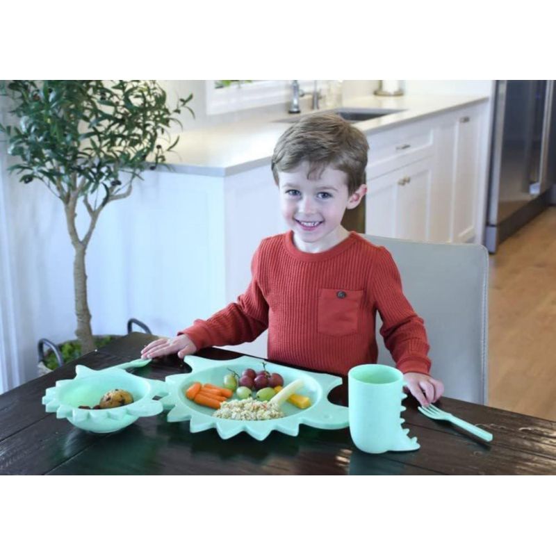 Juego Utensilios Para Comida Diseño Dinosaurio 5 Pzas - Melii