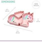 Plato De Silicona Con Divisiones Diseño Unicornio - Melii