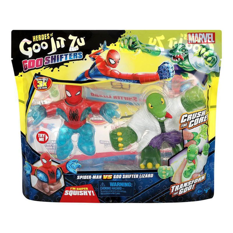 Pack Héroes Marvel Spiderman Vs. Goo Shifter Lizard - Goo Jit Zu