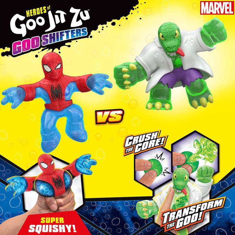 Pack Héroes Marvel Spiderman Vs. Goo Shifter Lizard - Goo Jit Zu - Cemaco