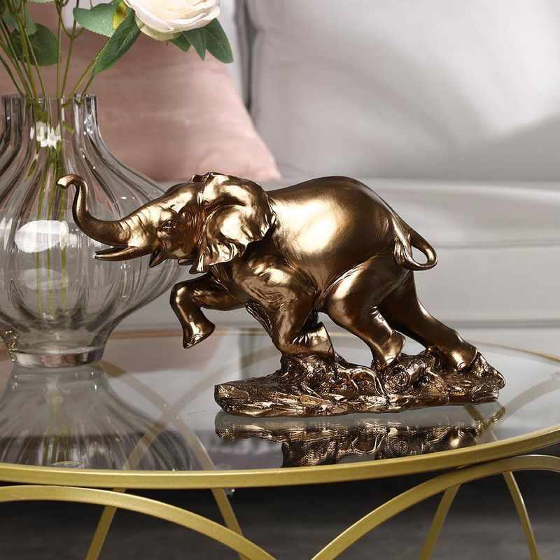 Elefante Decorativo Color Bronce 34x10x18 Cm - Concepts