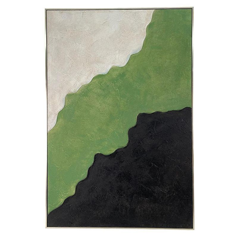 Cuadro Tonos Verde Y Blanco 82x4.5x122 Cm - Concepts