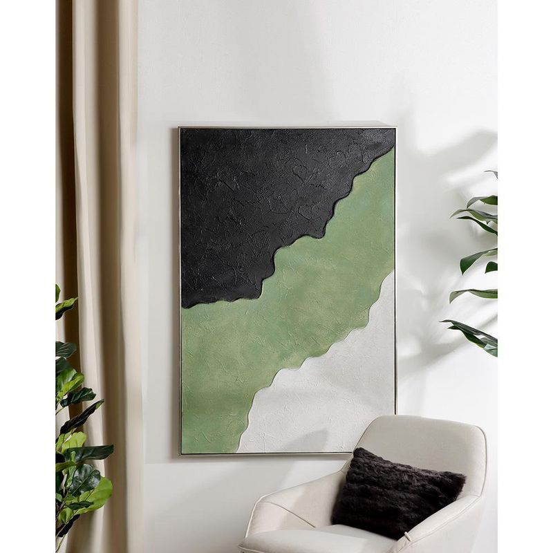 Cuadro Tonos Verde Y Blanco 82x4.5x122 Cm - Concepts