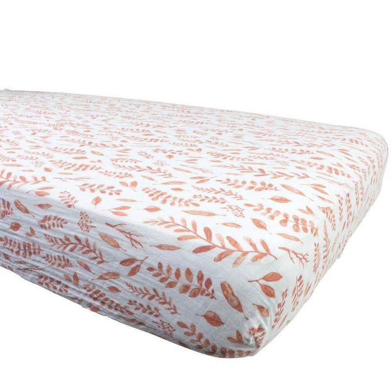 Sábana Cobertora Para Cuna Hojas Rosadas - Bebe Au Lait