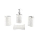 Set De 4 Pzas Accesorios Para Baño Blanco - Viva