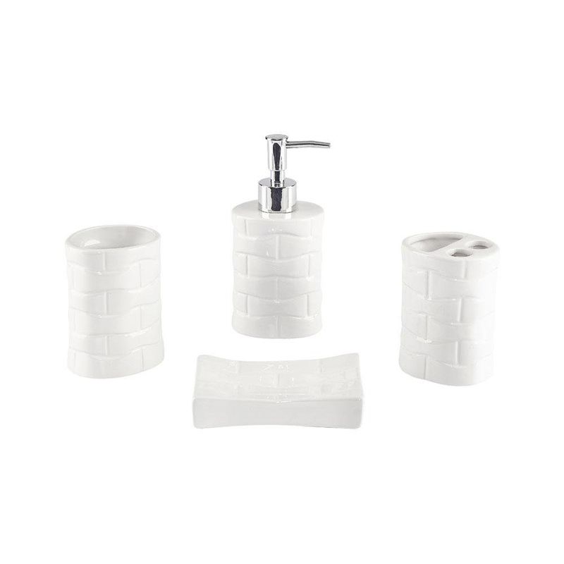 Set De 4 Pzas Accesorios Para Baño Blanco - Viva