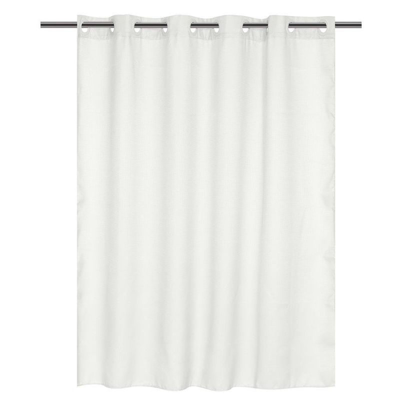 Cortina De Baño Waffle Sin Ganchos Blanca 180X180 Cm - Viva