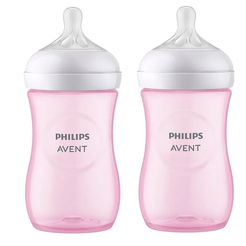Set De Biberones Natural Response Rosado 3.0 9 Oz - Avent