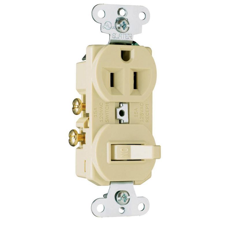 Interruptor + Tomacorriente de Empotrar 15 A Marfil 120 - 125 V - Legrand