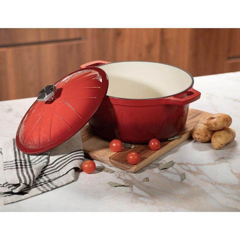 Olla Con Tapa Hierro Fundido 28 Cm Roja - Picca